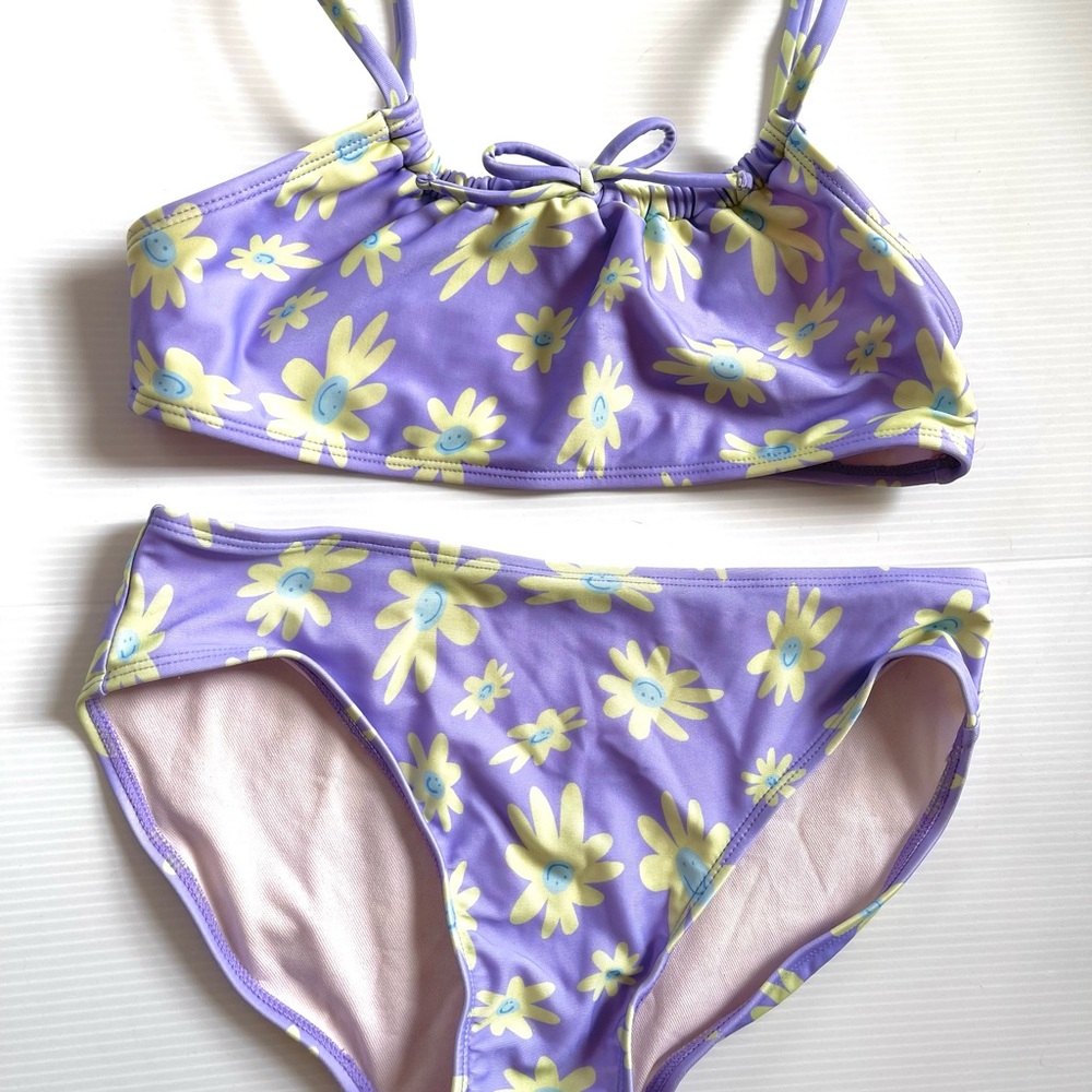 Kids Swimwear Set in Purple Floral